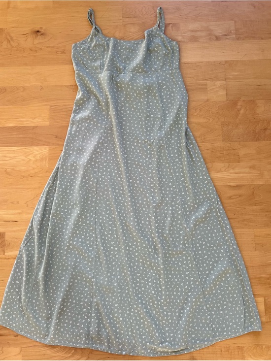 Brandy Melville Dresses & Skirts - Brandy Melville Sage Green Slip Maxi Dress with Tiny White Floral Print